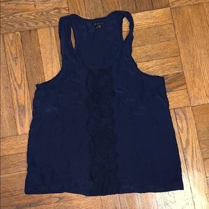 Theory Navy Silk Tank Size Small